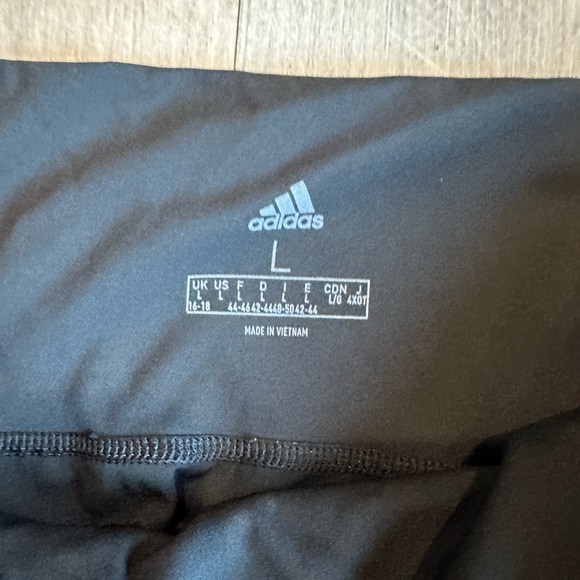 Adidas Black Compression Leggings-Size Large, fits approximately 10/12 - Picture 2 of 4